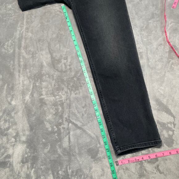 Re/Done Jeans Womens 30 Black 70s Ultra High Rise Stove Pipe Stretch Button Fly - Picture 14 of 15